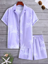 Hawaiian Floral Short Sleeve Shirt + Shorts (2 Piece Outfit)